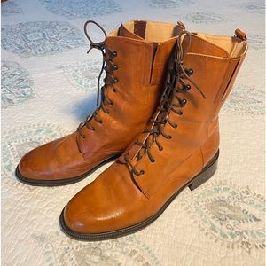 NEW Fall 90s Joan & David brown leather prairie, granny boots 41